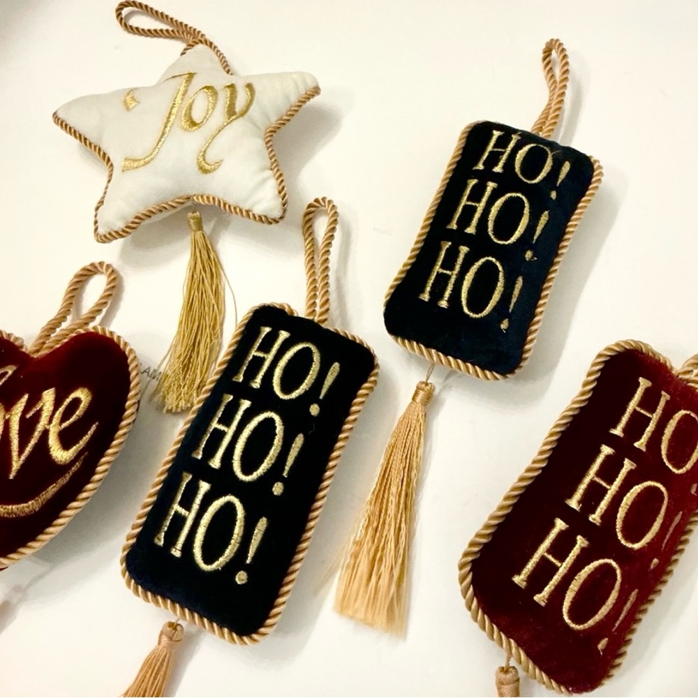 Handmade Embroidered Doorknob Mini Pillows Hanging Decorations, Set of 6